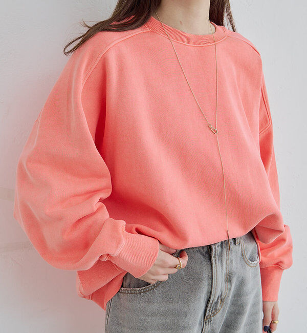  「【WEB限定カラーあり】シンプル裏毛スウェットプルオーバー」|スウェット・ジャージ|サーモンピンク