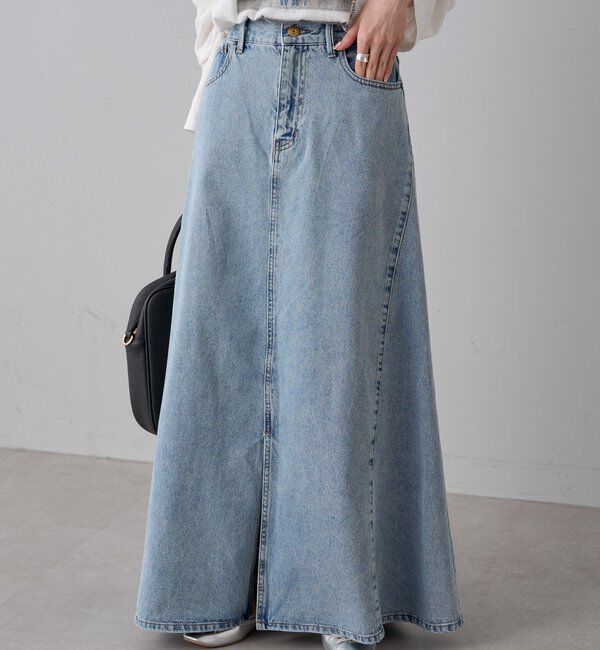  「綿レーヨンデニムスカート」|スカート|