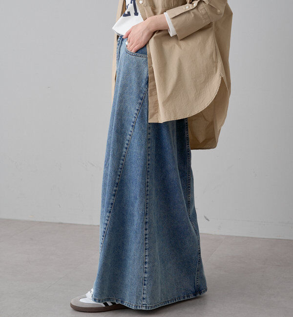  「綿レーヨンデニムスカート」|スカート|