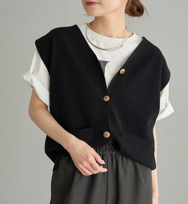  「【Du noir】ニットジレベスト」|ニット・セーター|