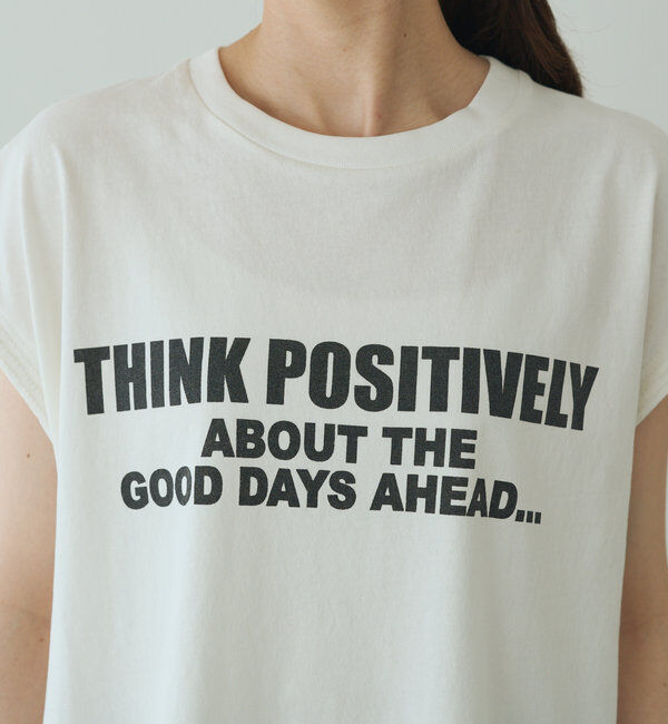  「袖口太糸ステッチロゴプリントTシャツ」|Tシャツ・カットソー|