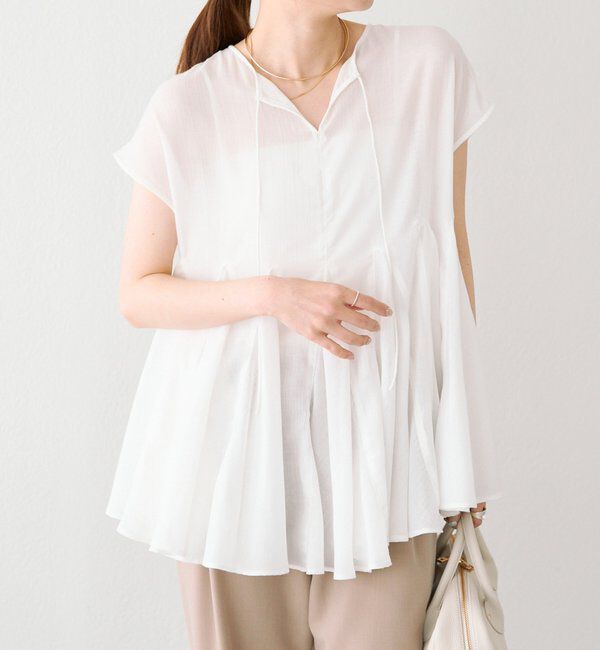  「マチ付きペプラム2WAYブラウス」|プルオーバー|