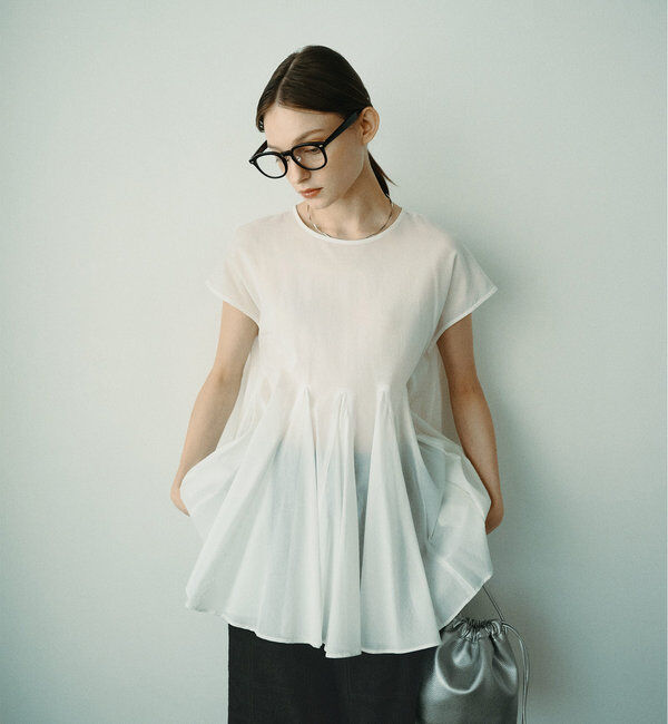  「マチ付きペプラム2WAYブラウス」|プルオーバー|