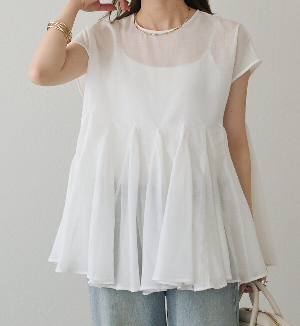  「マチ付きペプラム2WAYブラウス」|プルオーバー|