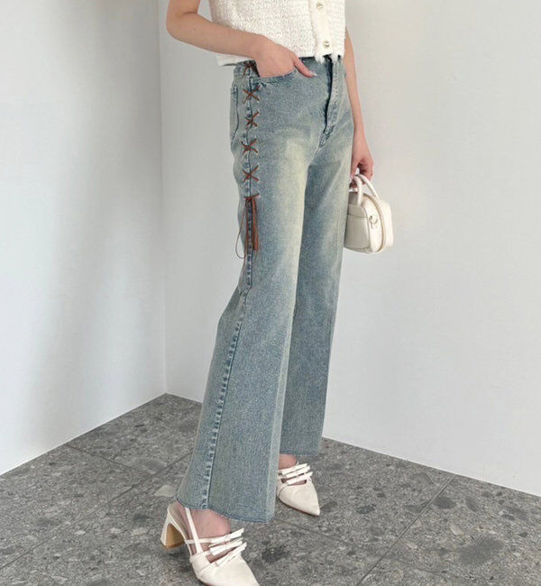  「レースアップデニムパンツ/SM展開」|その他|
