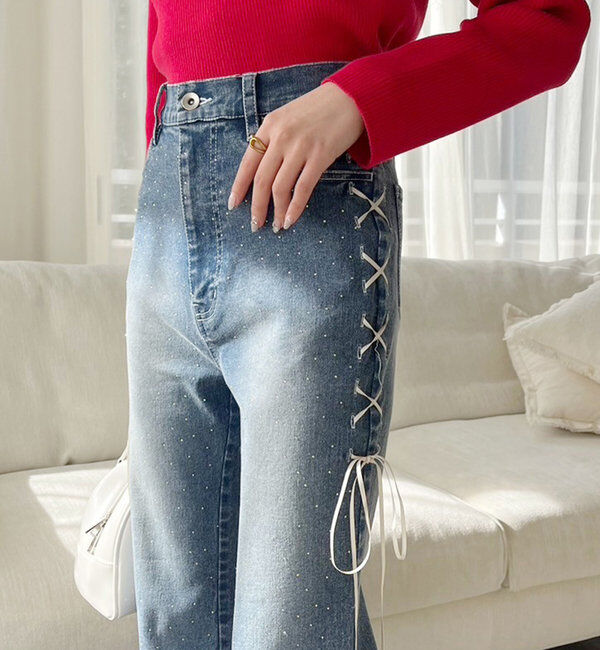  「レースアップデニムパンツ/SM展開」|その他|