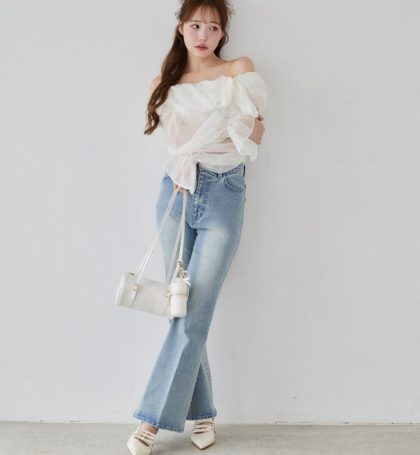  「オフショルリボンブラウス」|シャツ・ブラウス|