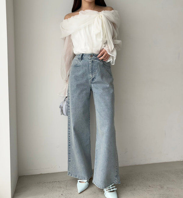  「オフショルリボンブラウス」|シャツ・ブラウス|