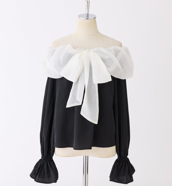  「オフショルリボンブラウス」|シャツ・ブラウス|