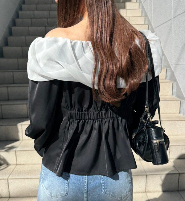  「オフショルリボンブラウス」|シャツ・ブラウス|