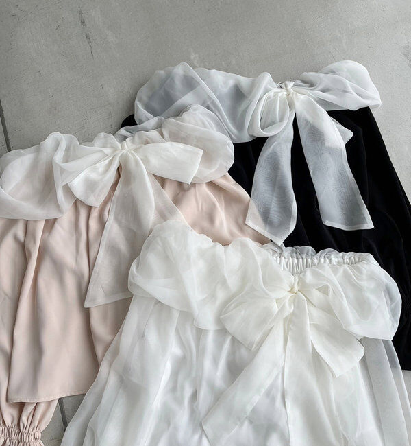  「オフショルリボンブラウス」|シャツ・ブラウス|