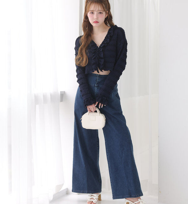  「バックレースアップワイドデニムパンツ」|その他|