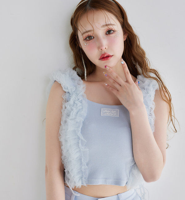  「【moon light marine collection】チュールフリルタンク」|プルオーバー|