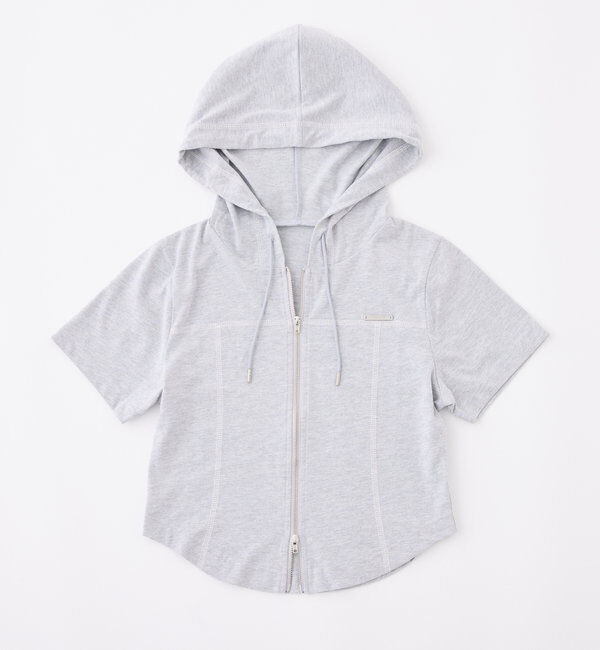  「フード付き半袖パーカー」|プルオーバー|