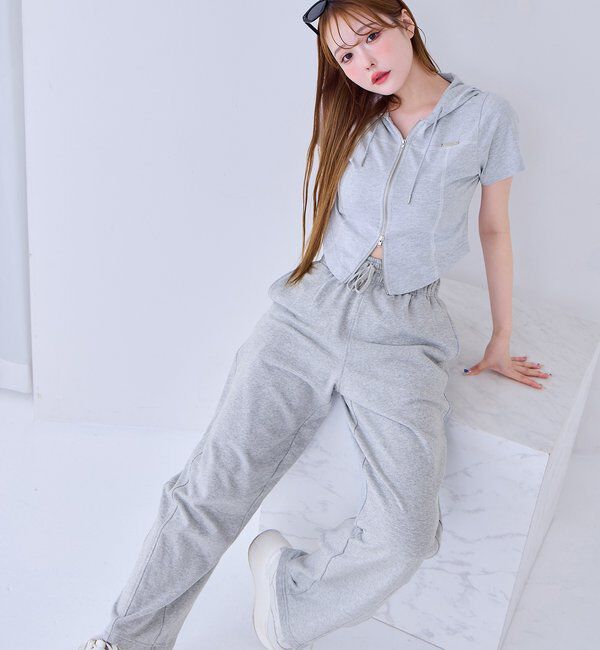  「フード付き半袖パーカー」|プルオーバー|