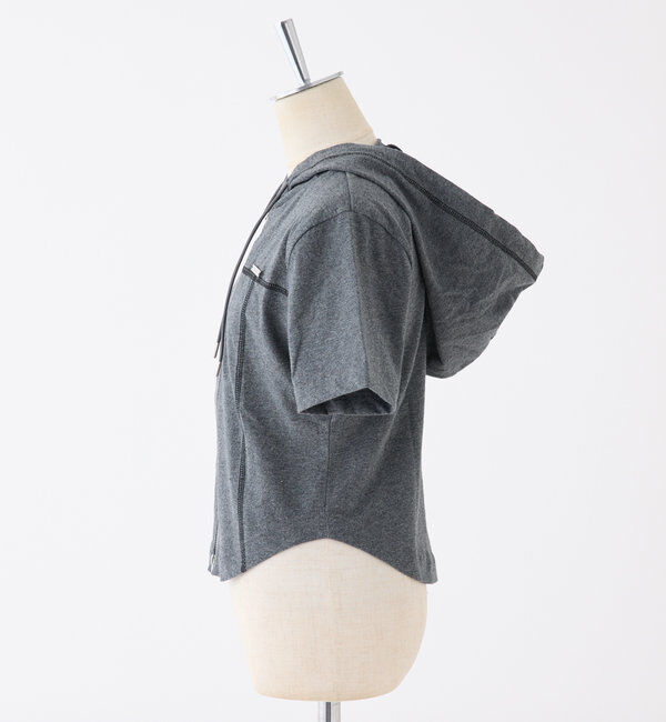  「フード付き半袖パーカー」|プルオーバー|