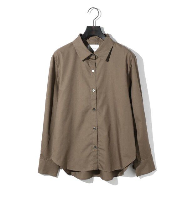 MIDIUMISOLID「MIDIUMISOLID for Ladies ストラップカフスシャツ（RELAX)」|シャツ・ブラウス|カーキグレー