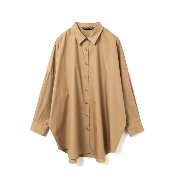 mizuiro ind「mizuiro ind ワイドチュニックシャツ」|シャツ・ブラウス|ベージュ