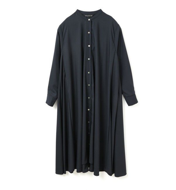 mizuiro ind「mizuiro ind T/Rスタンドカラーフレアワンピース」|ワンピース|ネイビー