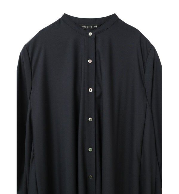 mizuiro ind「mizuiro ind T/Rスタンドカラーフレアワンピース」|ワンピース|