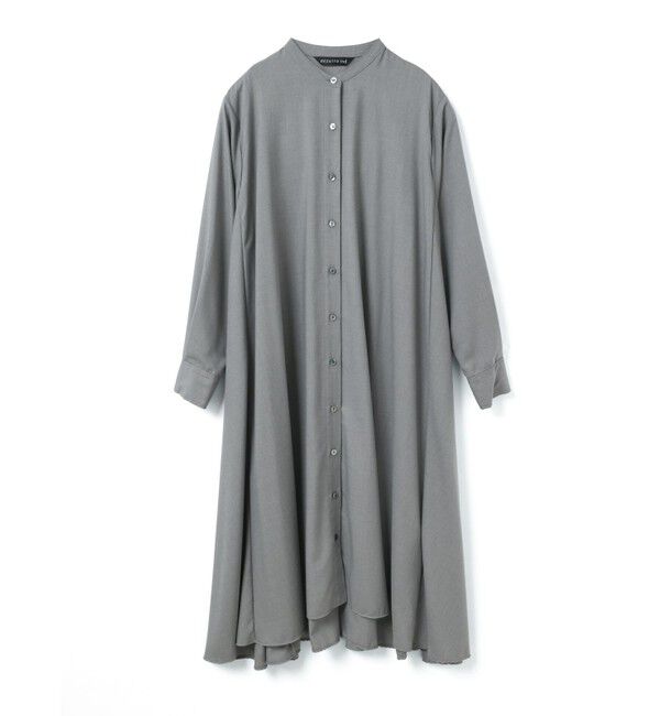 mizuiro ind「mizuiro ind T/Rスタンドカラーフレアワンピース」|ワンピース|ライトグレー