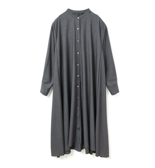 mizuiro ind「mizuiro ind T/Rスタンドカラーフレアワンピース」|ワンピース|チャコールグレー