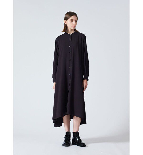 mizuiro ind「mizuiro ind T/Rスタンドカラーフレアワンピース」|ワンピース|