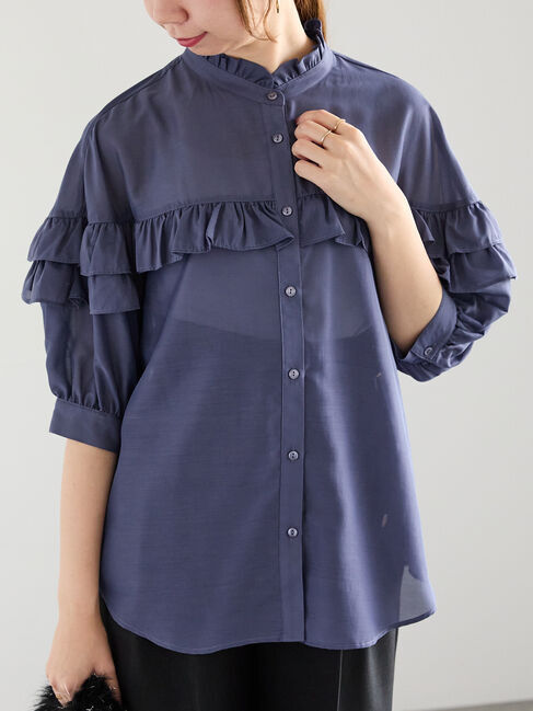 Te chichi「フリルブラウス」|シャツ・ブラウス|ブルー