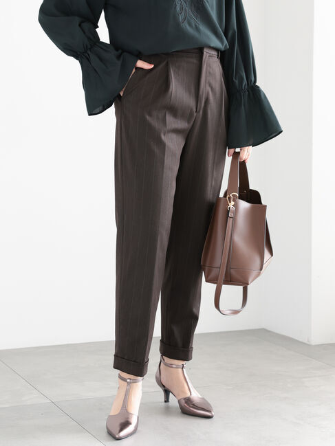 Te chichi「ファブリックアソートテーパードパンツ（セットアップ可）」|その他|ブラウン
