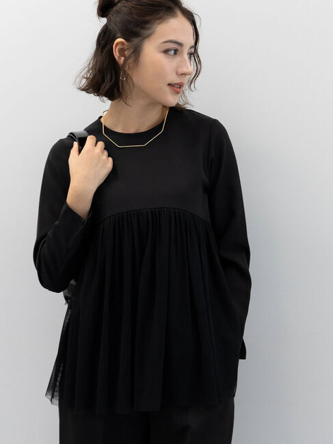 Te chichi「【セレモニーアイテム】チュールギャザーヘムドッキングブラウス（セットアップ可）」|シャツ・ブラウス|