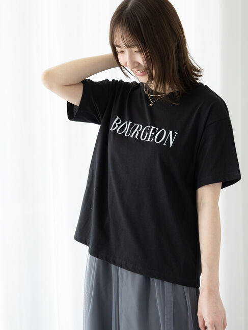 Te chichi TERRASSE「【接触冷感】フロントロゴプリントTシャツ」|Tシャツ・カットソー|ブラック