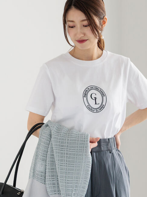 Te chichi「イニシャルロゴ刺繍スタンダートTシャツ」|Tシャツ・カットソー|オフホワイト