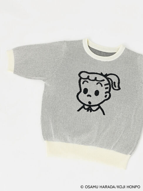 Te chichi TERRASSE「【OSAMU GOODS&times;Te chichi TERRASSE】柄アソート半袖ジャカードニット」|ニット・セーター|オフホワイト