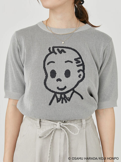 Te chichi TERRASSE「【OSAMU GOODS&times;Te chichi TERRASSE】柄アソート半袖ジャカードニット」|ニット・セーター|