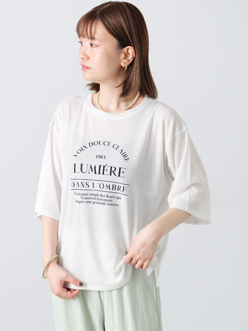 Lugnoncure「メランジシアーロゴプリントトップス」|その他|オフホワイト