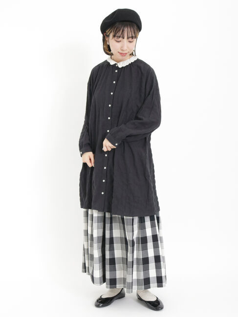 Samansa Mos2「柄アソートレース襟チュニック」|シャツ・ブラウス|