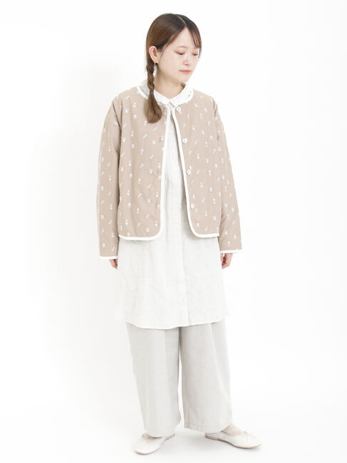 Samansa Mos2「柄アソートレース襟チュニック」|シャツ・ブラウス|