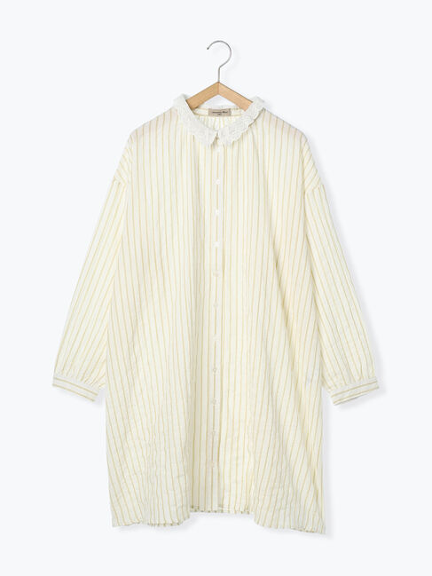 Samansa Mos2「柄アソートレース襟チュニック」|シャツ・ブラウス|