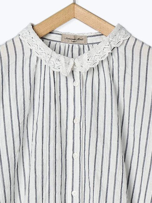 Samansa Mos2「柄アソートレース襟チュニック」|シャツ・ブラウス|