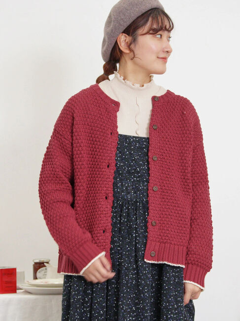 Samansa Mos2「ラーベン編み前後2WAYニット」|カーディガン|