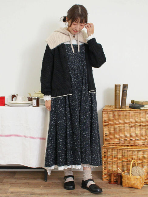 Samansa Mos2「ラーベン編み前後2WAYニット」|カーディガン|