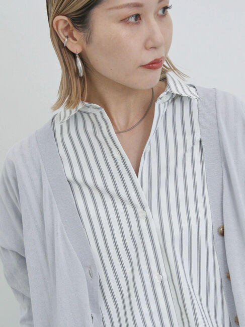 Samansa Mos2 blue「【イージーケア】マルチスタイルシャツ」|シャツ・ブラウス|