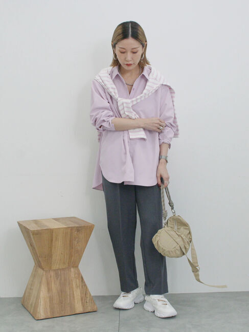 Samansa Mos2 blue「【イージーケア】マルチスタイルシャツ」|シャツ・ブラウス|