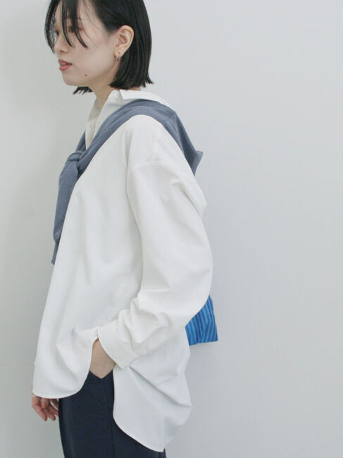 Samansa Mos2 blue「【イージーケア】マルチスタイルシャツ」|シャツ・ブラウス|