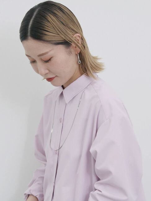 Samansa Mos2 blue「【イージーケア】マルチスタイルシャツ」|シャツ・ブラウス|