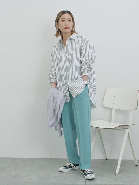 Samansa Mos2 blue「【イージーケア】マルチスタイルシャツ」|シャツ・ブラウス|