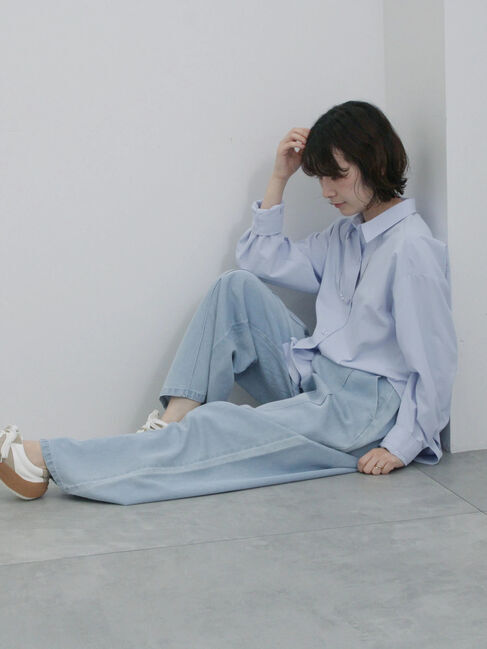 Samansa Mos2 blue「【イージーケア】マルチスタイルシャツ」|シャツ・ブラウス|