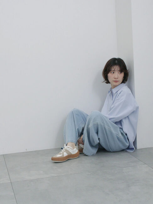 Samansa Mos2 blue「【イージーケア】マルチスタイルシャツ」|シャツ・ブラウス|