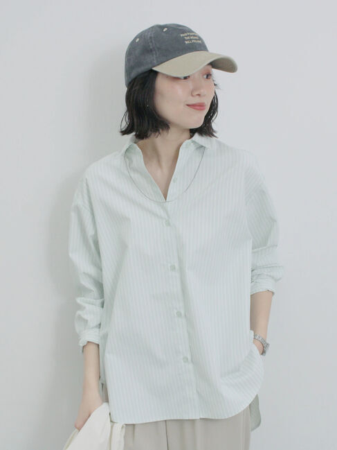 Samansa Mos2 blue「【イージーケア】マルチスタイルシャツ」|シャツ・ブラウス|