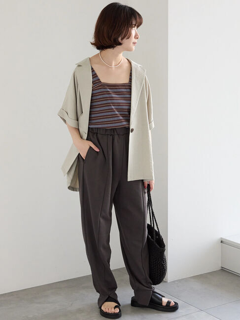 Samansa Mos2 blue「◎裏毛センタースリットパンツ」|その他|